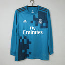 Camisa Real Madrid III Retrô 2017/2018 Manga Longa - Azul - Adidas