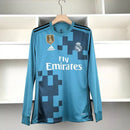 Camisa Real Madrid III Retrô 2017/2018 Manga Longa - Azul - Adidas